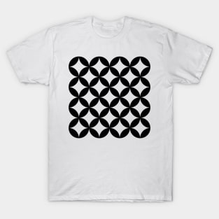 Traditional Japanese Shippo Pattern Black and White T-Shirt